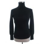 フェンディ FENDI ニット セーター 長袖 タートルネック カシミヤ シルク混 無地 黒 ブラック 40 レディース