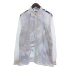 エルメス HERMES シャツ 長袖 スカーフ柄 コットン 青 白 ブルー ホワイト 41 メンズ