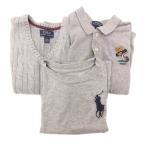 ポロ ラルフローレン POLO RALPH LAUREN Tシャツ ニットベスト ポロシャツ まとめ 3点セット ポニー刺繍 ビッグ 4 3 6 グレー /GV