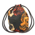 ショッピングフェラガモ サルヴァトーレフェラガモ Salvatore Ferragamo フラワーケージポーチ 巾着 スナップ付き 付替 花がら 黒 ブラック レディース