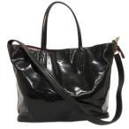 ショッピングエナメルバッグ バリー BALLY ショルダー トートバッグ MISSI MS NP エナメル レザー 黒 ブラック レディース