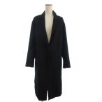 ユニクロ UNIQLO ダブルフェイスチェスター ロング コート 439721 ウール混 黒 ブラック M レディース