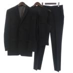 ショッピングBURBERRY バーバリーブラックレーベル スーツ セットアップ 3ピース ジャケット パンツ スラックス ベスト ストライプ 40R 黒 ブラック