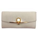 サルヴァトーレフェラガモ ガンチーニ 長財布 カード入れ 小銭入れ パスケース付 レザー グレー ウォレット ■FF レディース