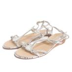 シャネル CHANEL ストラップサンダル メタリック シルバーカラー 35.5 21.5cm位 靴 レディース