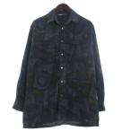 バレンシアガ BALENCIAGA Sport ヴィンテージ 総柄シャツ 長袖 紺 ネイビー M メンズ