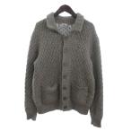 ラコステ LACOSTE カウチン カーディガン ケーブルニット AH525E ウール グレー S メンズ