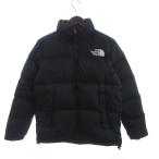 ザノースフェイス ヌプシ ダウンジャケット ブルゾン フルジップ ナイロン ワンポイント ロゴ刺繍 ND91841 黒 ブラック L メンズ