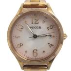 シチズン wicca 腕時計 アナログ 電波ソーラー 3針 デイト H0F8-R011227 文字盤 ピンク ゴールドカラー ウォッチ ■GY35