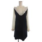 ザラ ZARA ワンピース 長袖 シアー ひざ丈 プリーツ 黒 ブラック ベージュ S レディース