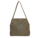 プラダ PRADA トートバッグ 三角プレート 肩がけ 緑 カーキ 鞄 レディース