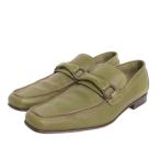 サルヴァトーレフェラガモ Salvatore Ferragamo ガンチーニ ローファー スリッポン レザー 緑 グリーン 7.5 27.5cm位 靴 メンズ