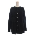 エルメス HERMES マルジェラ期 ニットカーディガン クルーネック 長袖 ウール 黒 ブラック M レディース