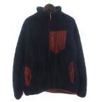 チャムス CHUMS ボンディングフリースジャケット ブルゾン フルジップ ポケット ロゴ 紺 ネイビー XL メンズ