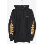 M 未使用品 2023A|W CHALLENGER チャレンジャー FLAMES HOODIE プリント フーディ プルオーバーパーカー BLACK ブラック CLG-SW023-006 /■