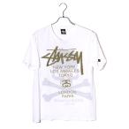 ショッピングstussy STUSSY × mastermind ステューシー マスターマインド Shadow Skull WT Tee シャドウ スカル プリント 半袖Tシャツ M WHITE ホワイト メキ