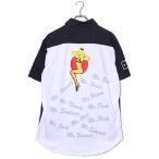 ショッピングschott SCHOTT ショット バックプリント 切替 半袖シャツ XL NAVY ネイビー /◆ メンズ