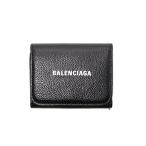 BALENCIAGA バレンシアガ キャッシュ ミニウォレット レザー 三つ折り財布 F BLACK ブラック イタリア製 /● メンズ