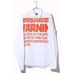 ショッピングディースクエアード ディースクエアード DSQUARED2 2024SS DSQUARED2 ディースクエアード WARNING ストライプ シャツ 46 WHITE ホワイト S74DM0866 /● メンズ