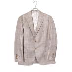 MACKINTOSH LONDON マッキントッシュ ロンドン NEW BRIDGE チェック ウール リネン シルク混 2B シングル テーラードジャケット BEIGE ベー
