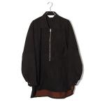 2024AW ANCELLM アンセルム VEGAN LEATHER SKIPPER LONG LS ZIP SHIRT ヴィーガンレザー スキッパー ロングスリーブ ジップ 長袖シャツ 2