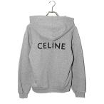 CELINE セリーヌ バックロゴ プリント フーディー パーカー XS GRAY グレー 2Y005917G イタリア製 国内正規品 /●☆ レディース