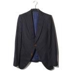 ショッピングWestwood Vivienne Westwood MAN ヴィヴィアンウエストウッドマン ストライプ 総柄 2B ウール ジャケット セットアップ スーツ 44 Navy