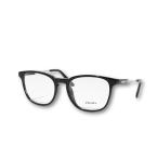 PRADA プラダ VPR 19Z ロゴ スクエアフレーム メガネ アイウェア 黒縁メガネ 伊達メガネ53□19 1AB-101 140 /● メンズ レディース