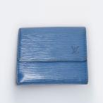 ショッピングエピ LOUIS VUITTON ルイヴィトン エピ ポルトモネ ビエ カルトクレディ Wホック 三つ折り財布 BLUE ブルー M63485 /◆☆ レディース