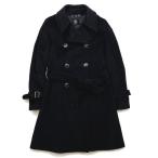 美品 イネド INED アンゴラ ウール コート ジャケット ロング丈 ベルト付き アウター サイズ7 S ブラック 黒 レディース