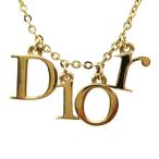 ディオール Dior ゴールド ロゴ ネックレス ペンダント ロゴチャーム アクセサリー レディース /◎ME3