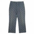 プラダ PRADA 総柄 ノータック アンクルパンツ スラックス ノープリーツ モロッカン柄 44 紺 ネイビー/☆J76/レディース/EK1