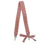 美品 フェンディ FENDI ストラップユー 花柄 リボン チロリアンテープ ショルダーストラップ バッグストラップ 編み込み ピンク YM3