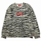 ショッピングsupreme 美品 22AW シュプリーム SUPREME Box Logo Crewneck Zebra ボックスロゴ クルーネック スウェット ゼブラ柄 シマウマ プルオーバー XL