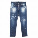 美品 23ss ディースクエアード DSQUARED2 Skater Jean スケータージーンズ スキニー USED加工 ブリーチ ダメージリペア デニム パンツ 48