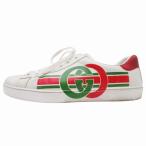 19aw グッチ GUCCI エース インターロッキングG ロゴ スニーカー レザー シューズ 靴 ローカット 8.5/27.5cm 白 576136/△T10/メンズ