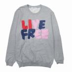 ショッピングギャルソン 24aw コムデギャルソンシャツ COMME des GARCONS SHIRT LIVE FREE プリント スウェットシャツ 裏毛 トレーナー XL 杢グレー LOOK21番
