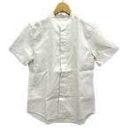 ニュアンス niuhans リネン 樹脂加工 スタンドカラー シャツ ブラウス 半袖 Lightweight Linen Fly-front Stand Collar S/S Shirt 0