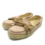 トッズ TOD'S エスパドリーユ モカシン デッキシューズ スリッポン レザー ピンク 36.5 約23.5cm レディース