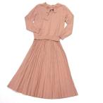  сезон dopapiyonSAISON DE PAPILLON верх и низ выставить жемчуг вязаный свитер юбка в складку M розовый бежевый женский 