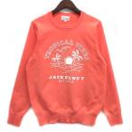  Jack ba колено Jack Bunny!! принт вырез лодочкой вязаный тянуть over длинный рукав TOROPICAL VIBES 2021 год orange 4 Golf одежда мужской 