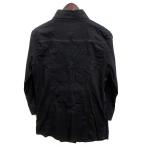 クックジーンズ Cook jeans バック クロス 刺繍 シャツ ブラウス 七分袖 ブラック 黒 レディース