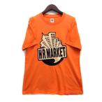 ハリウッドランチマーケット HOLLYWOOD RANCH MARKET プリント クルーネック 半袖 Tシャツ オレンジ S メンズ