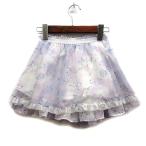 メゾピアノ mezzo piano 星座柄 レース スカパン キュロット ラベンダー 120 6022108-108 美品 子供服 キッズ