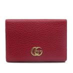 グッチ GUCCI GGマーモント レザー カードケース 名刺入れ 474748 レッド 赤 レディース