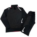  Mizuno MIZUNO верх и низ выставить стрейч флис полный Zip рубашка брюки чёрный черный M