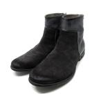 ディーゼル DIESEL Chronar Boots チェルシーブーツ 加工 バックジップ レザー スエード グレー ブラック 42 約27cm メンズ