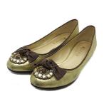  Diana DIANA овца Haku biju- лента Flat балетки раунд tu Gold 25.5cm женский 