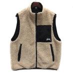 ステューシー STUSSY リバーシブル シェルパ フリース ベスト Sherpa Reversible Vest 118528 ベージュ ブラック S メンズ