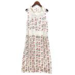 未使用品 フランシュリッペ franche lippee なつかしのチューリップ ワンピース ノースリーブ ホワイト M レディース